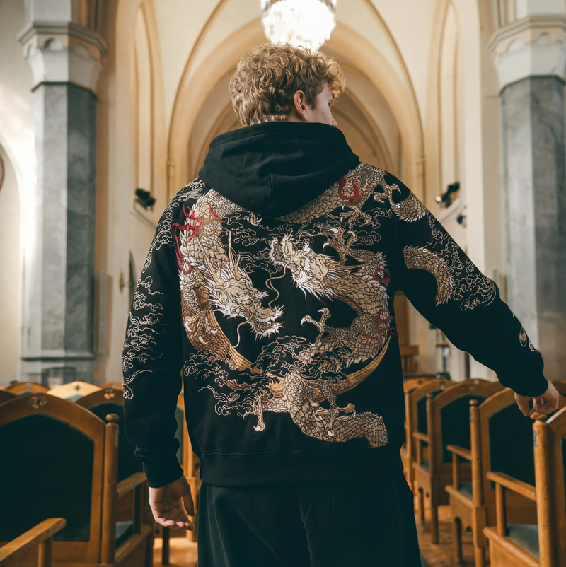 Тwo dragons zip up hoodie