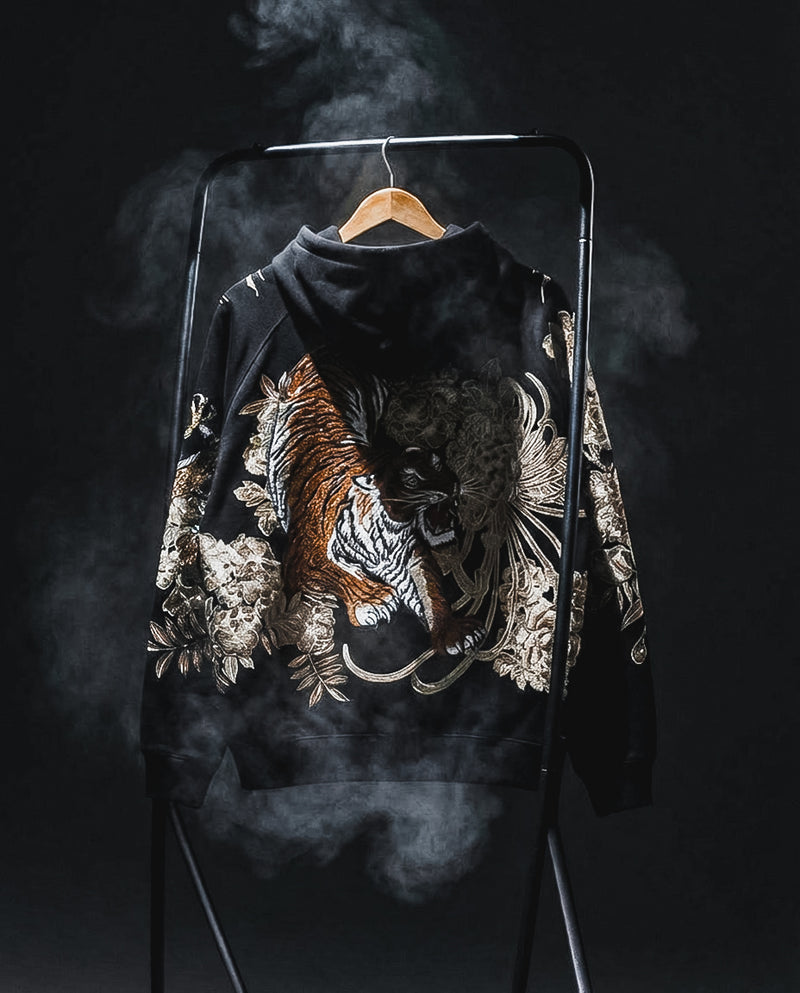 The tiger and the dragon 2.0 zip up hoodie