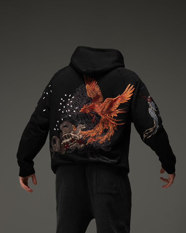 Phoenix fire zip up hoodie